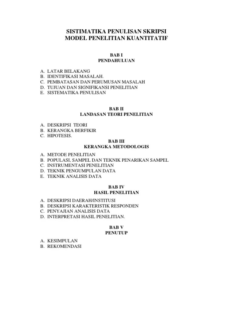 Skripsi ini dapat bermanfaat dan berguna bagi para pembaca,. Sistematika Penulisan Skripsi