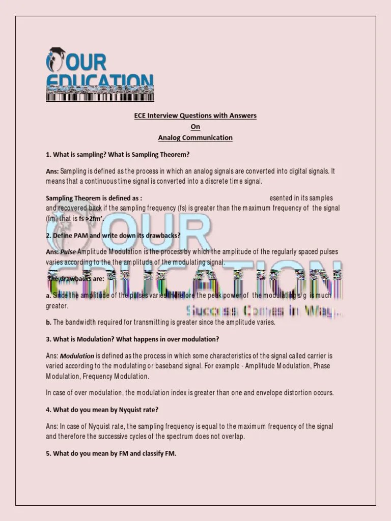 Analog Communication Interview Questions | PDF