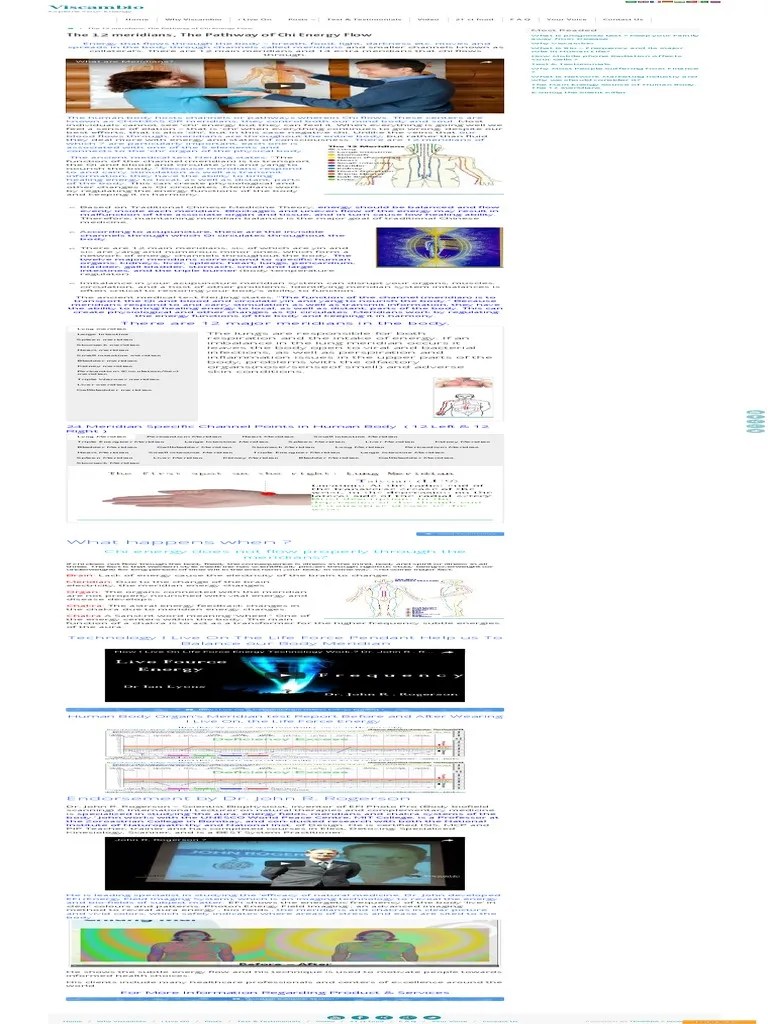 The 12 Meridians, The Pathway Of Chi Energy Flow | PDF | Meridian ...