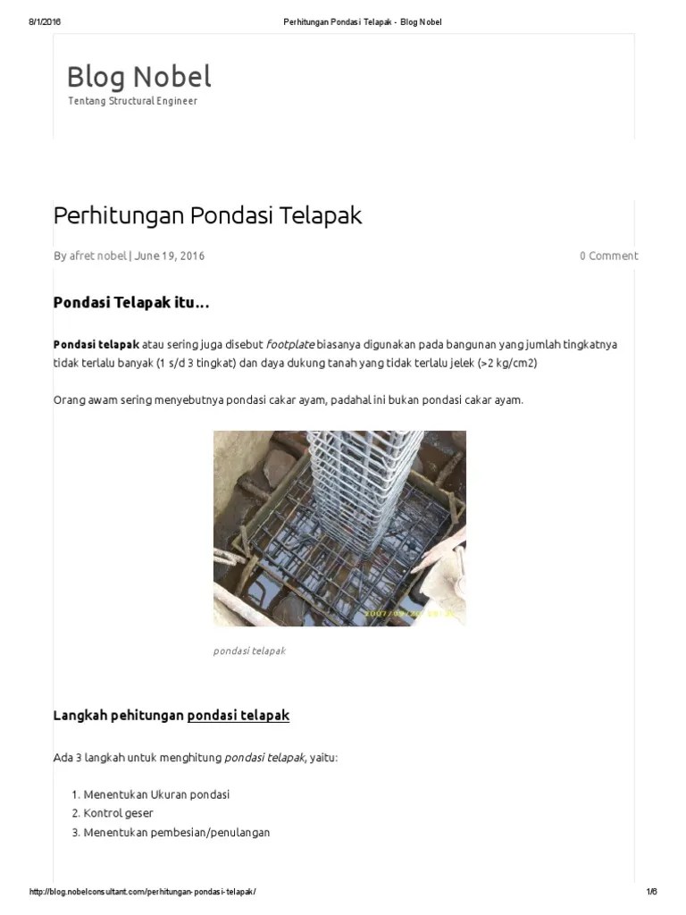 Perhitungan Pondasi Telapak Cute766