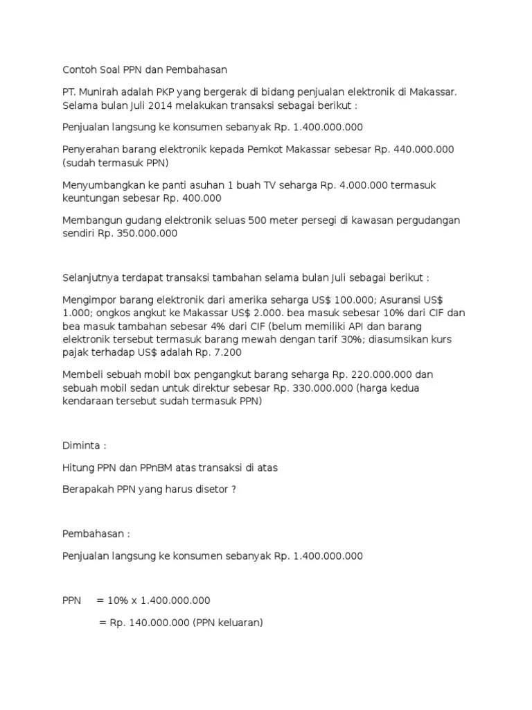 Contoh Soal Essay Ppnbm Beserta Jawabannya