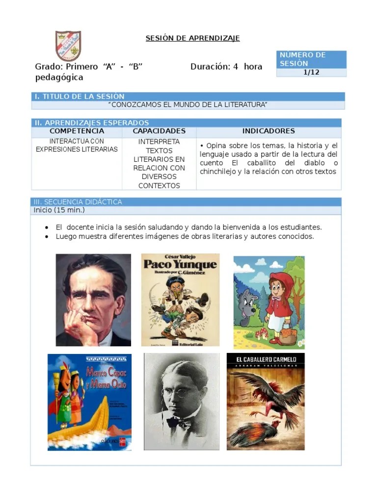 Sesión De Aprendizaje 1. Primer Grado | PDF | Lectura (proceso) | Maestros