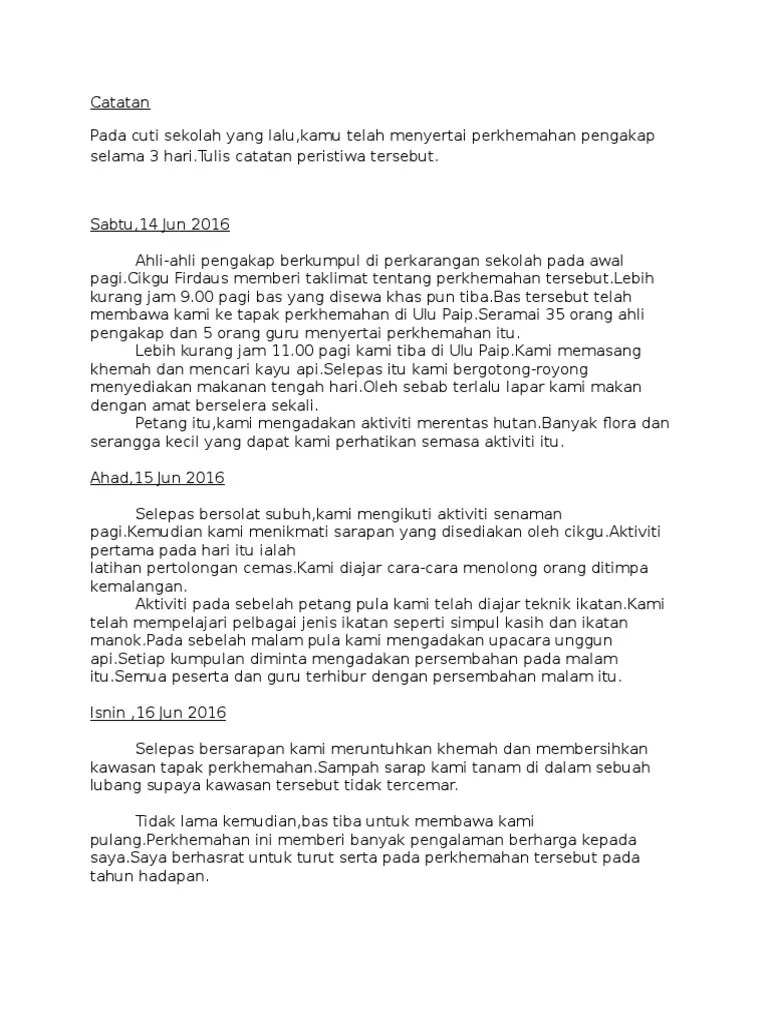 Ketika berbicara tentang manfaat, tentunya namanya buku catatan harian seseorang akan banyak memberikan manfaat, . Catatan Harian Perkhemahan Pdf