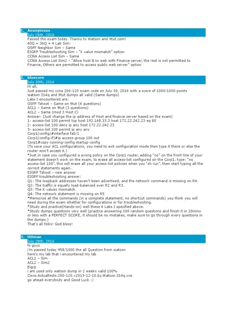 Pengalaman Ujian CCNA | PDF | Ip Address | Internet Standards