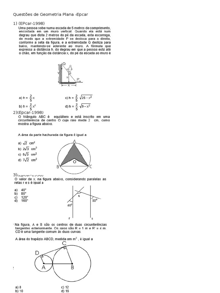 Questões De Geometria Plana
