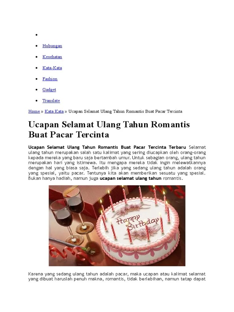 Kata Kata Ulang Tahun | PDF