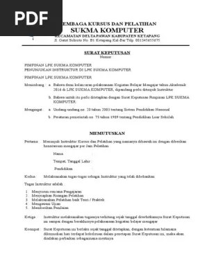 Izin lembaga kursus dan pelatihan. Sk Lembaga Kursus Dan Pelatihan Pdf