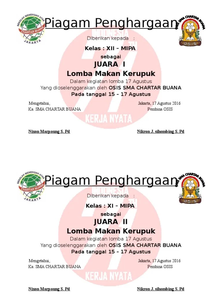Sertifikat Lomba 17 Pdf 