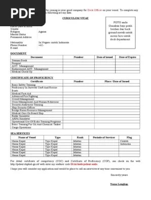 Download Contoh Cv Pelaut Contoh Cv Pelaut Perwira Rating Contoh Cv Pelaut Format Word Contoh Cv Pelaut Pemula Contoh Lamaran Kerj Riwayat Hidup Buku Lagu Buku 