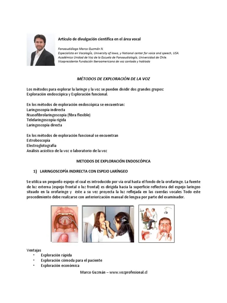 Métodos De Exploración De La Voz - Voz Profesional | PDF | Densidad ...