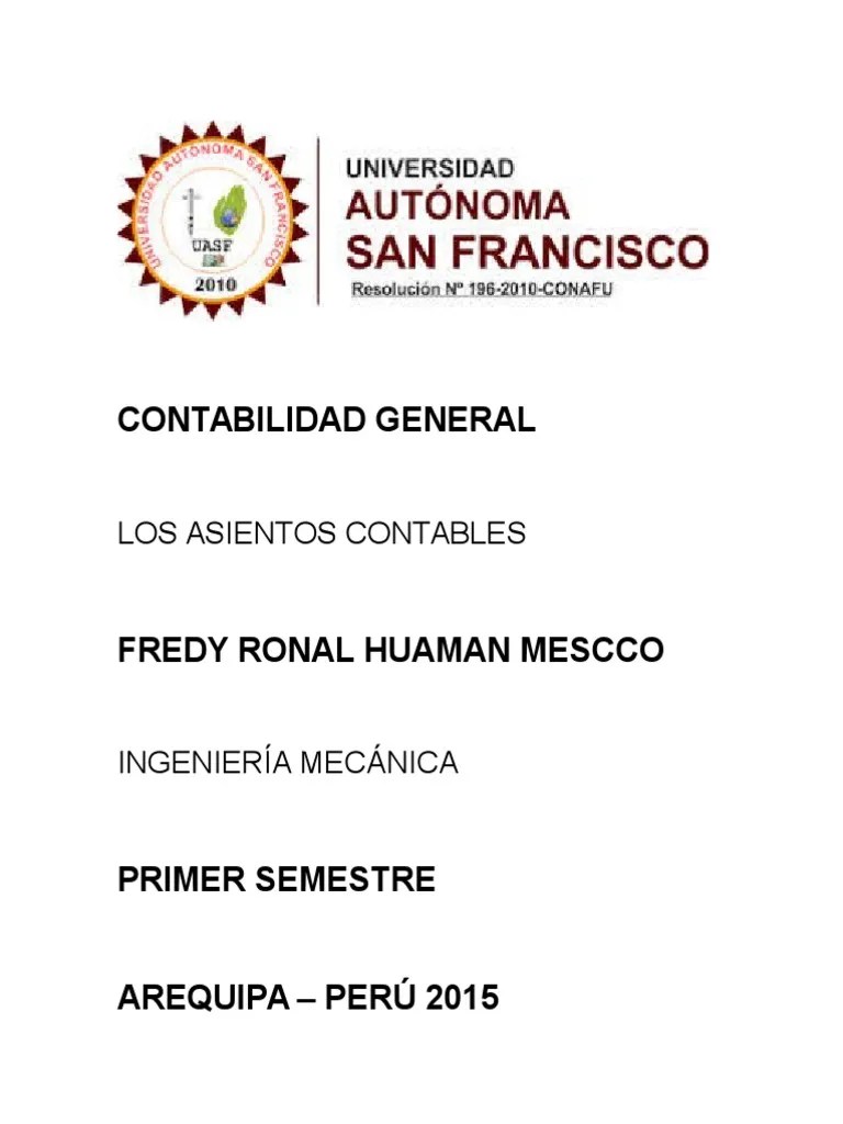 Asientos Contables | PDF | Contabilidad | Economias