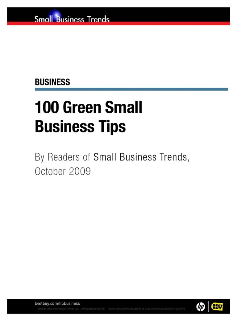 Green Business Tips | PDF | Telecommuting | Reuse