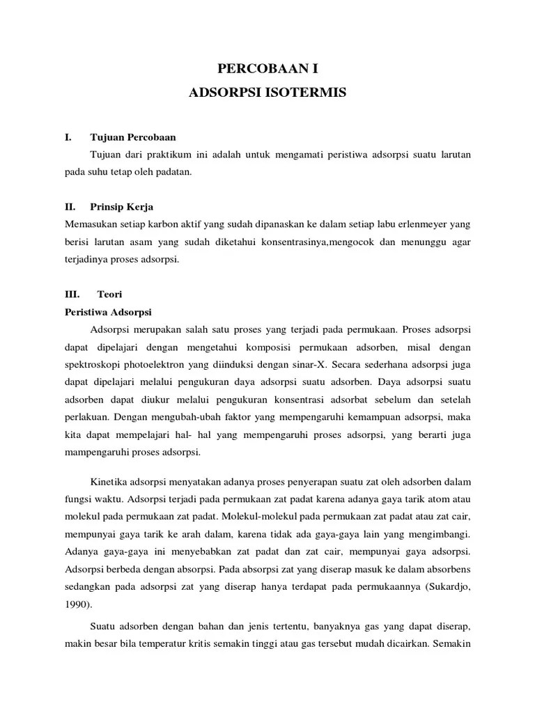 Modul 1 Adsorpsi Isotermis | PDF