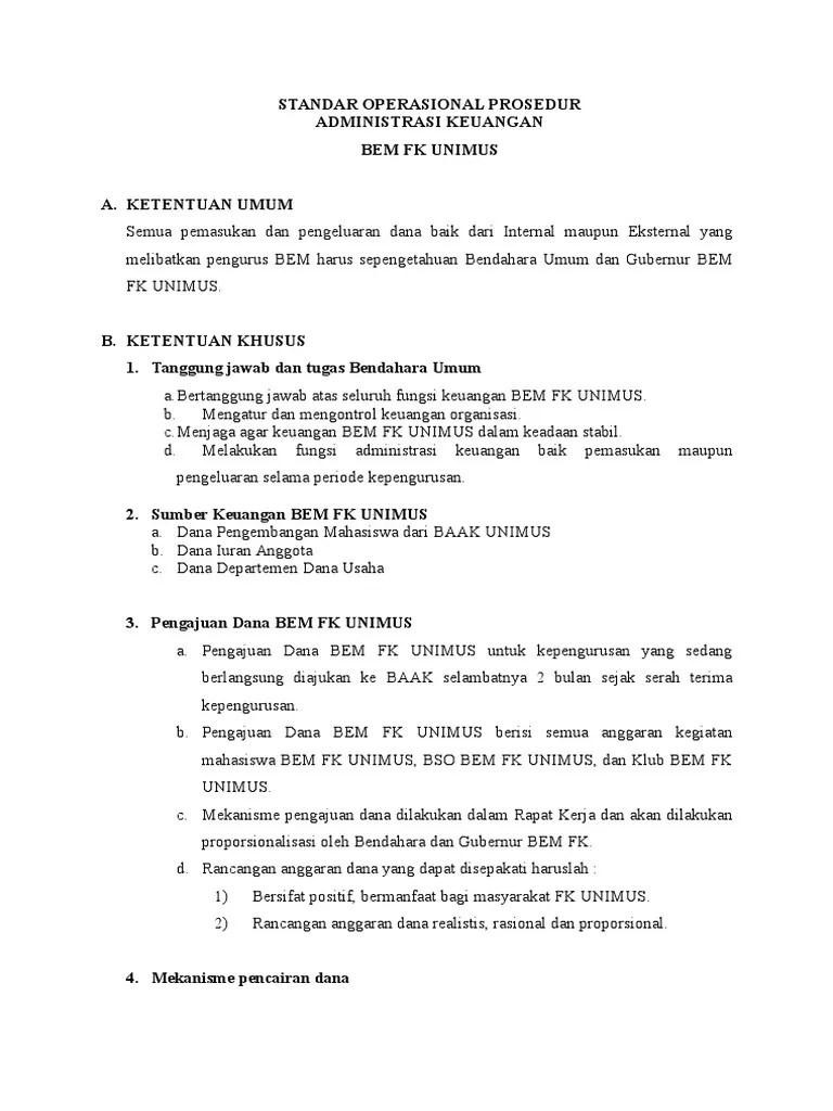 SOP Administrasi Keuangan | PDF