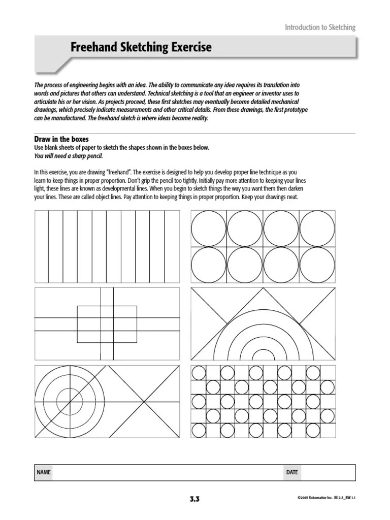 Freehand Sketching Exercise | PDF