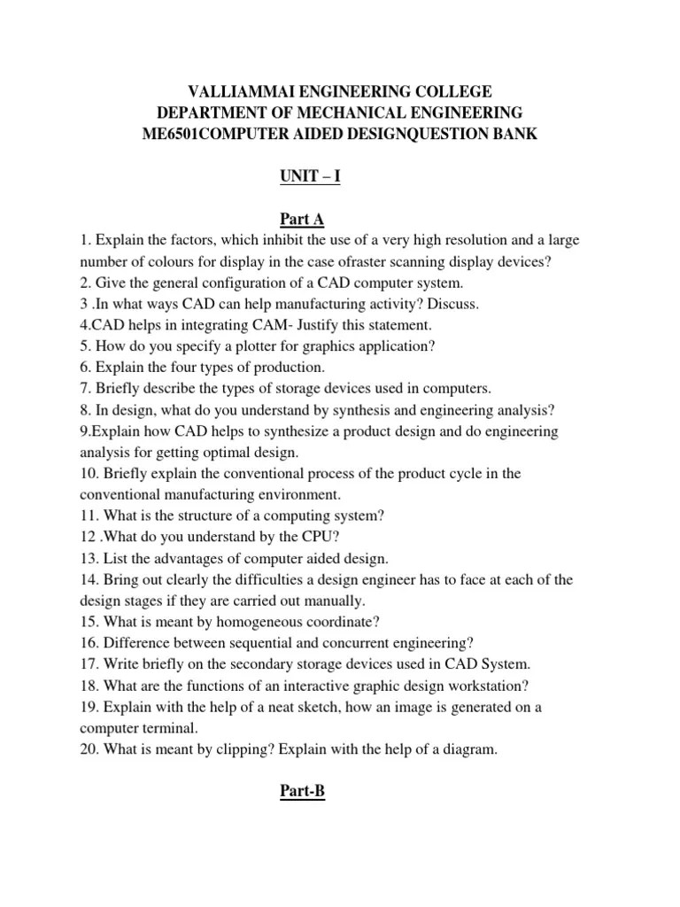 ME6501-Computer Aided Design PDF | PDF