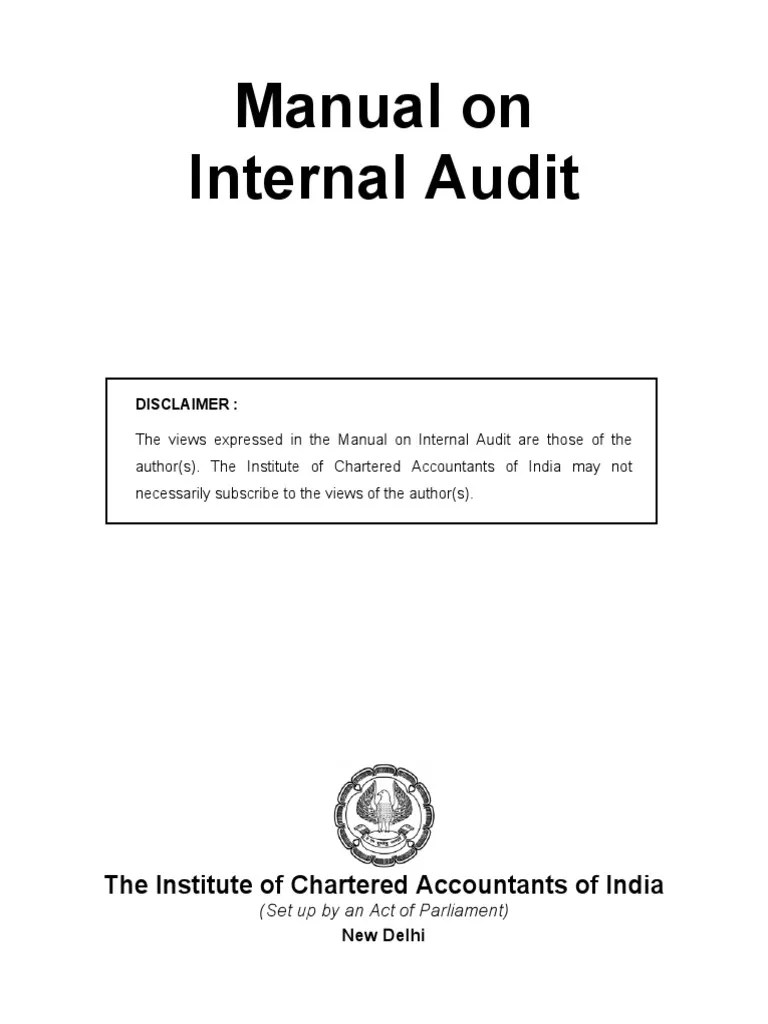 Manual On Internal Audit.pdf | Business Process | Internal Audit
