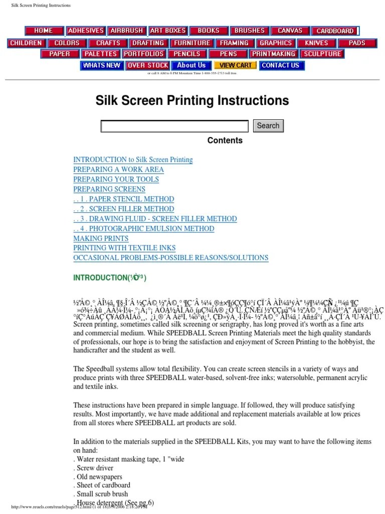 (DIY) Silk Screen Printing Instructions 한글 | PDF | Printmaking ...