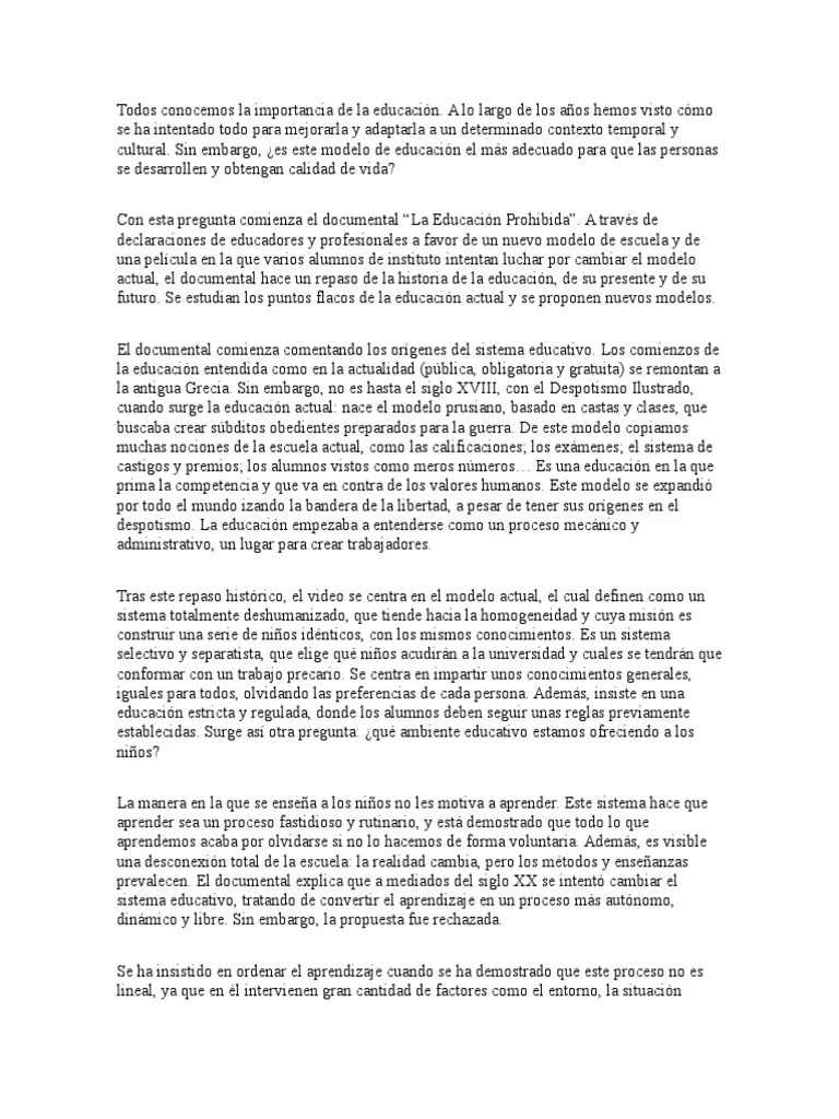 Todos Conocemos La Importancia De La Educación | PDF | Correo ...