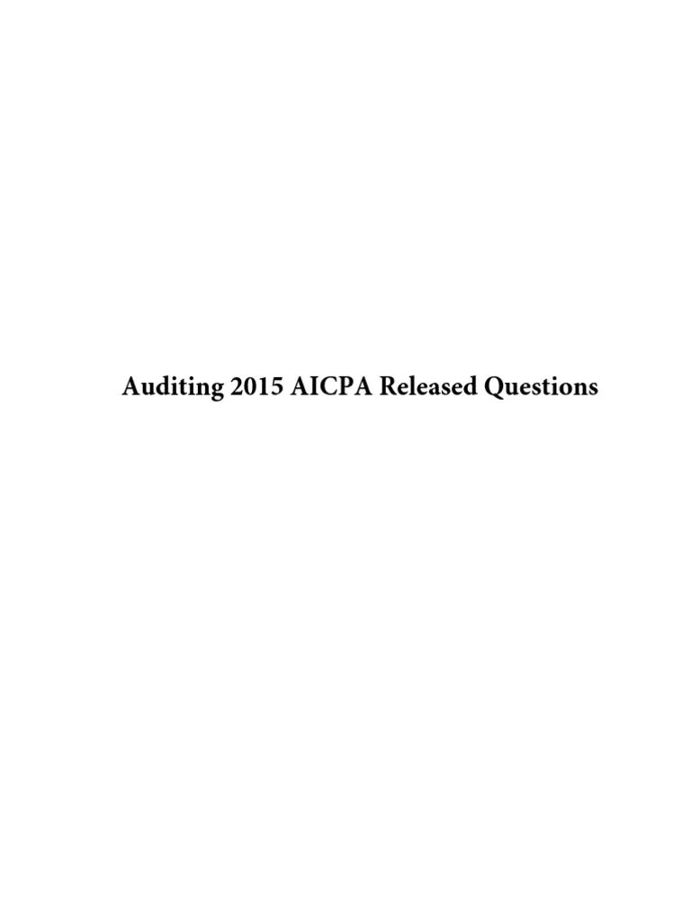 Audit 2015 AICPA Released Question | PDF