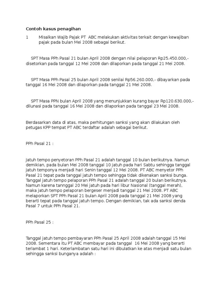 Contoh Kasus Penagihan | PDF