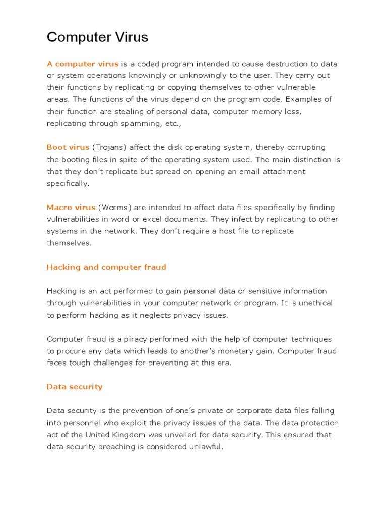 A Computer Virus | PDF