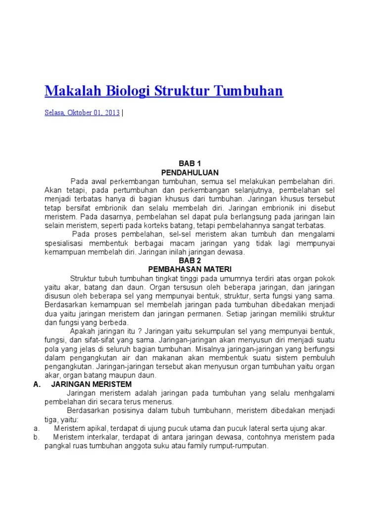Makalah Biologi Tentang Tumbuhan - Contoh Makalah