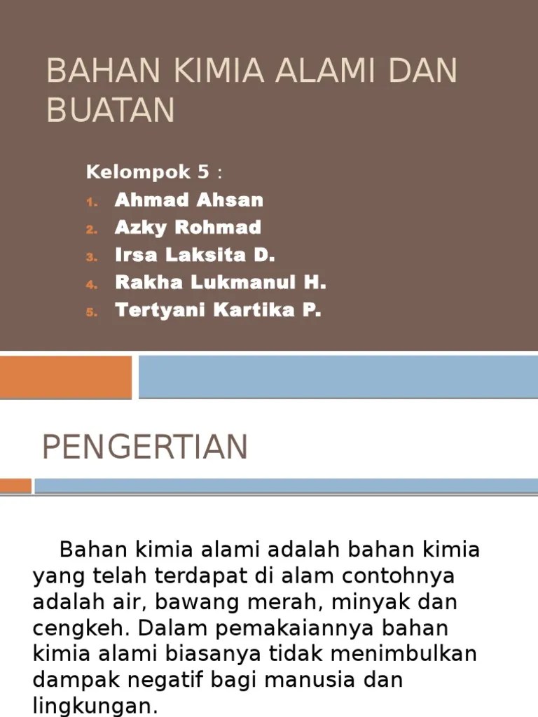 Bahan Kimia Alami Dan Buatan