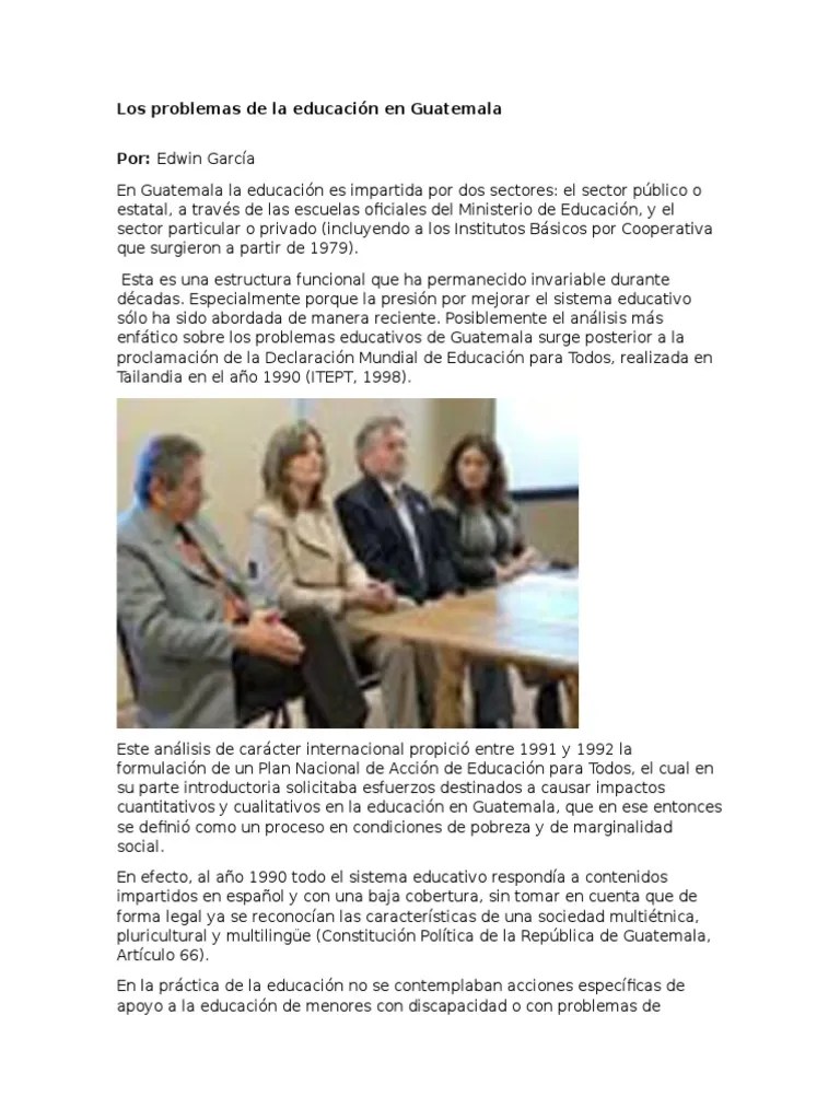 Los Problemas De La Educación En Guatemala | PDF | Guatemala | Educación Avanzada
