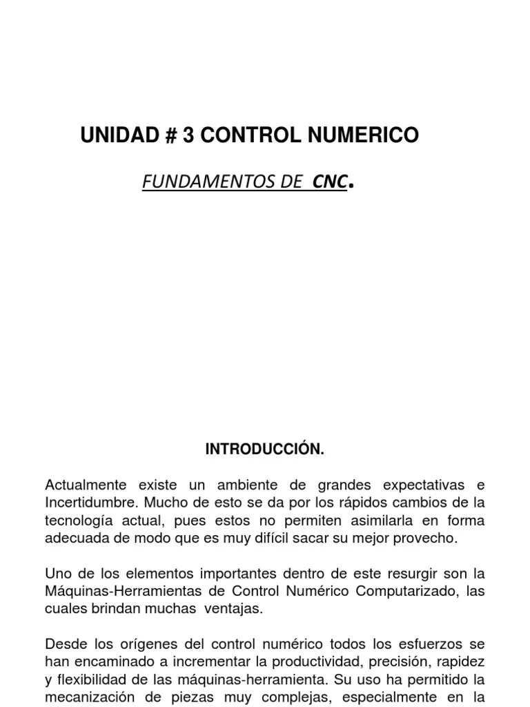 Fundamentos De CNC | PDF | Control Numerico | Herramienta De Máquina