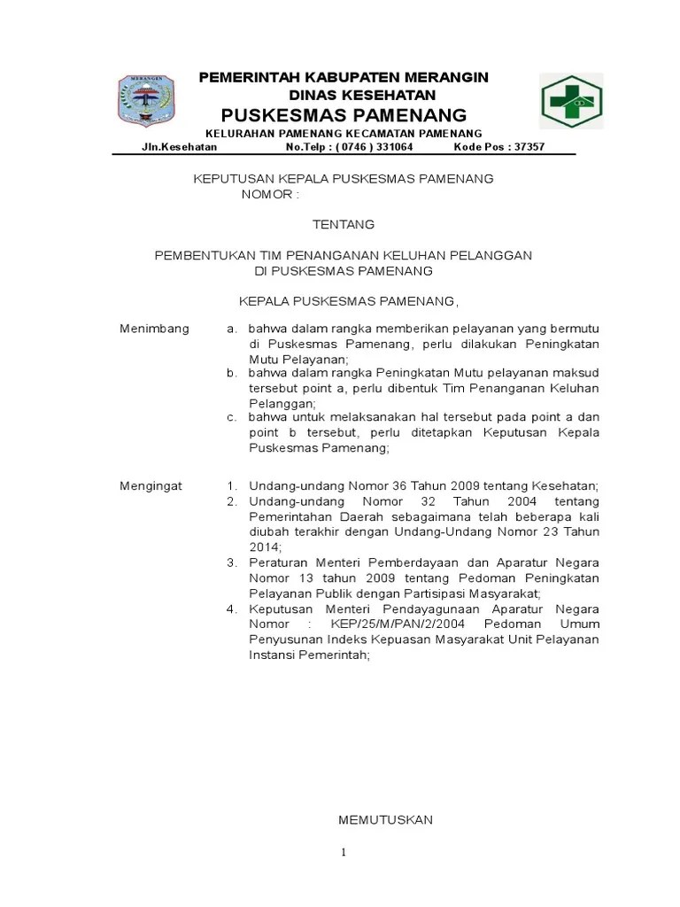 Daerah cilacap tentang panduan penanganan komplain di rumah sakit umum daerah cilacap; 3 1 4 1 Sk Penangann Keluhan Pelanggan Pdf