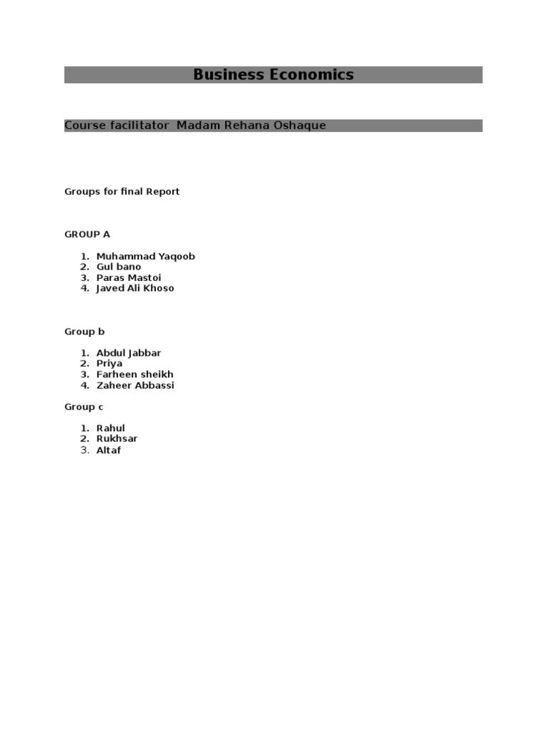 Business Economics | PDF