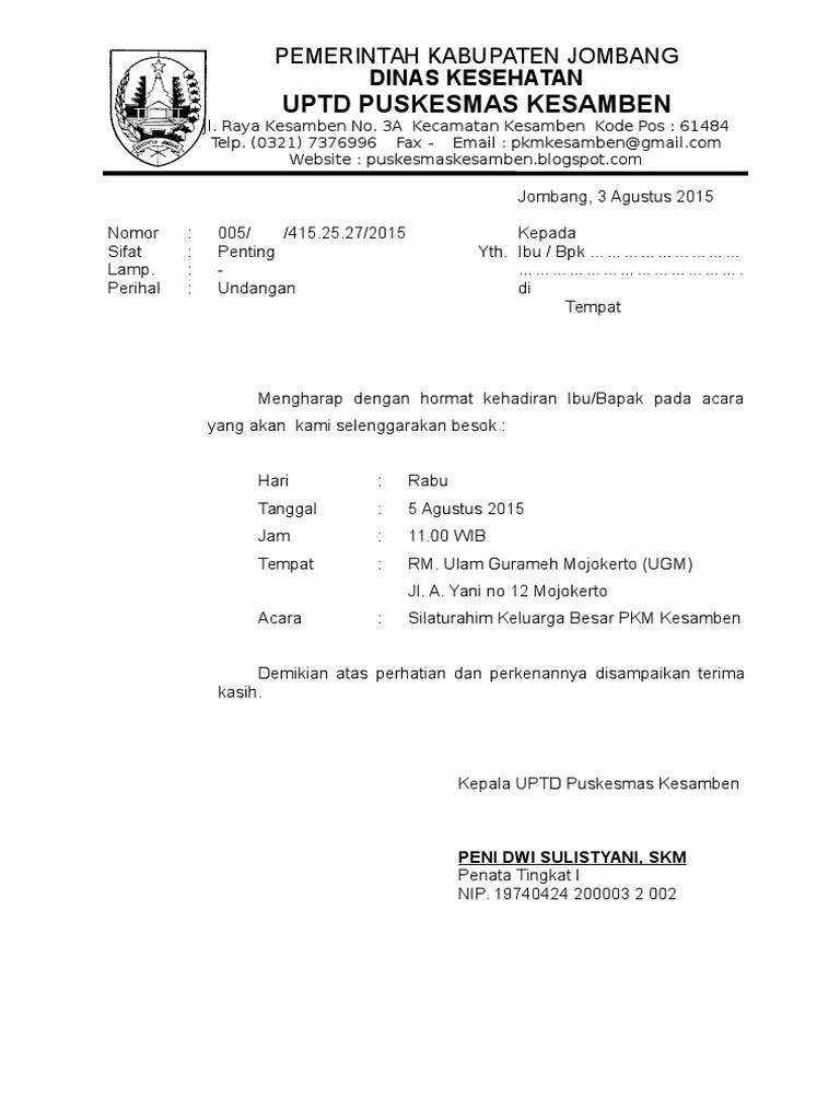 Contoh surat undangan perpisahan sekolah tk have an image associated. Undangan Purna Tugas Pdf