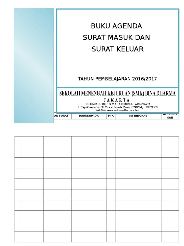 Contoh buku agenda surat keluar masuk administrasi tata usaha sekolah terbaru. Contoh Buku Agenda Surat Masuk Dan Keluar Sekolah Doc Berbagai Buku