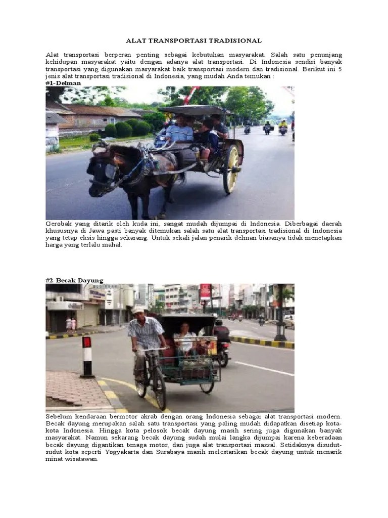 Alat Transportasi Tradisional | PDF