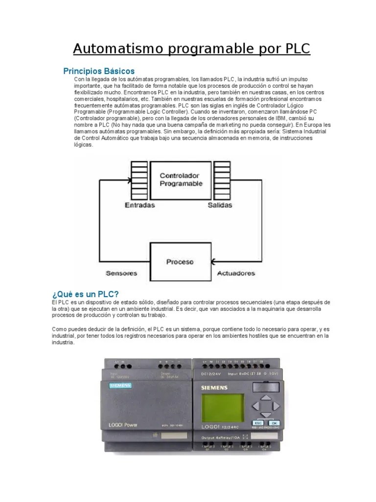 Automatismo Programable Por PLC | PDF | Controlador Lógico Programable | Ethernet