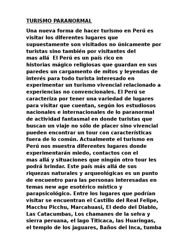 Turismo Paranormal | PDF | Lima | Perú