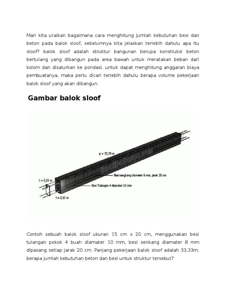 Cara Menghitung Pembesian Balok&amp;Kolom | PDF