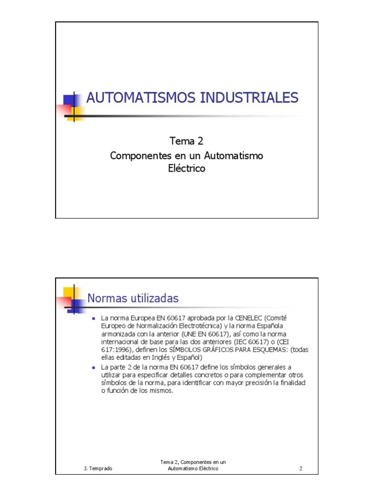 Automatismos Industriales (Tema 2) | PDF | Relé | Equipo Eléctrico