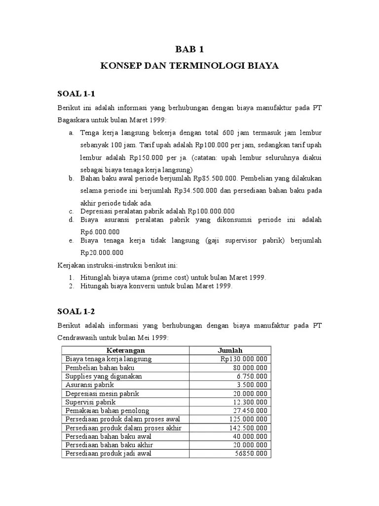 Contoh Soal Latihan Akuntansi Manajemen Soal UT Akuntansi Semester 4 dan Kunci Jawaban.