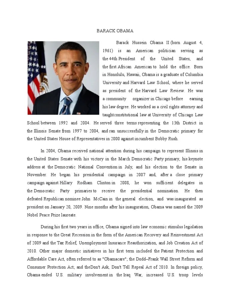 Barack Obama | PDF | Barack Obama | Democratic Party (United States)