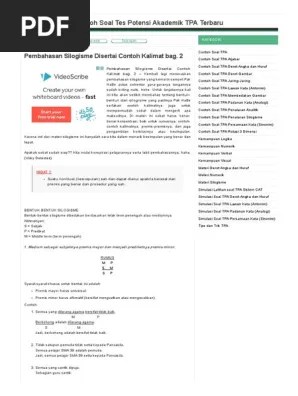 Bagi kalian yang sedang bingung mencari contoh soal cpns, kalian tidak perlu khawatir, karena disini kami akan memberikan beberapa link download ebook contoh soal yang dapat kalian pelajari. Pembahasan Silogisme Disertai Contoh Kalimat Bag Pdf