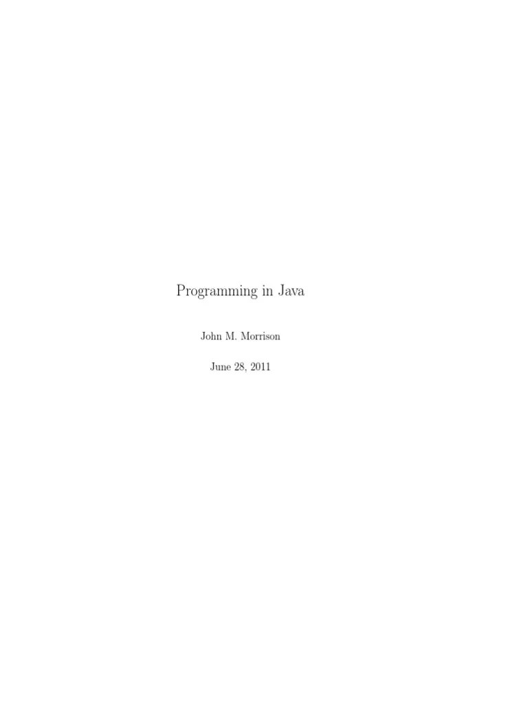 Programming1 - In-Java PDF | Download Free PDF | Method (Computer ...
