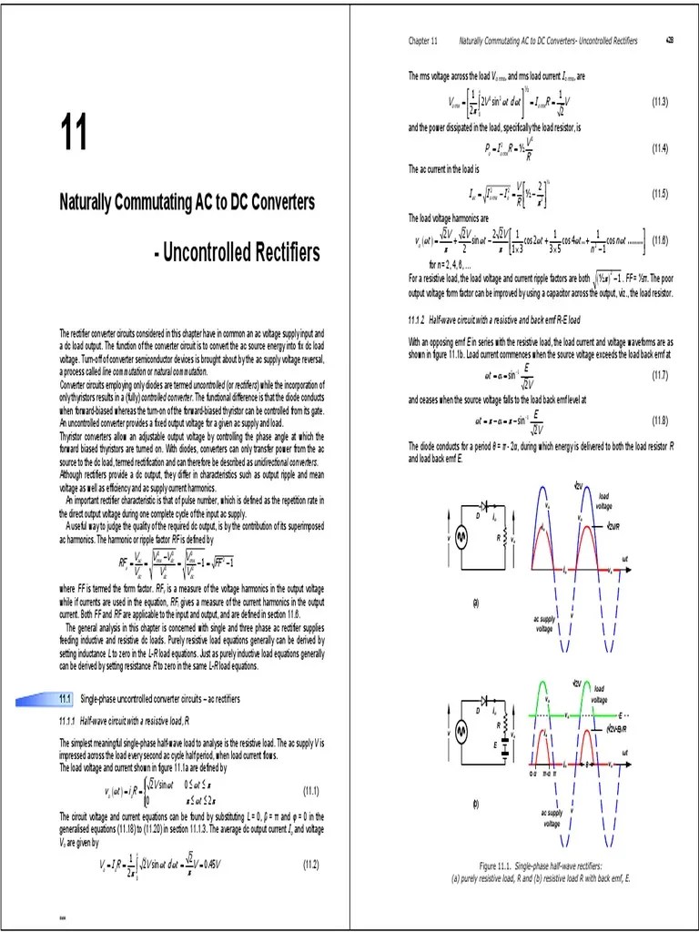 Ac To Dc Converter Analysis Pdf Rectifier Direct Current