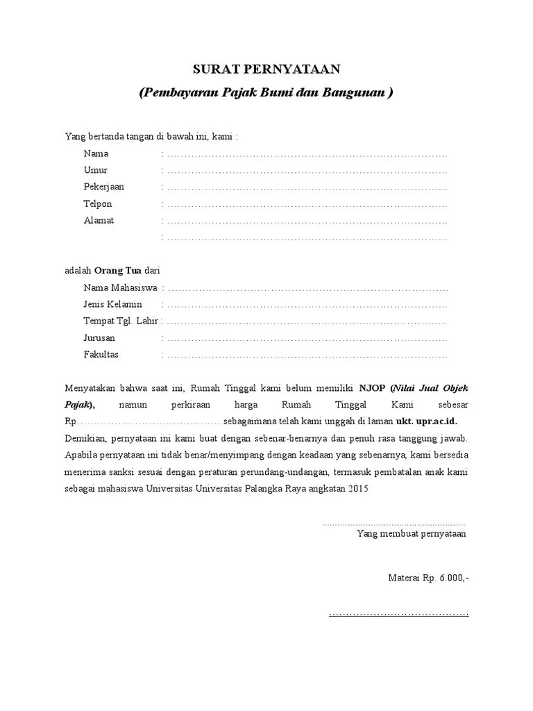 16 Contoh Surat Pernyataan Kesanggupan Membayar Dll Contoh Surat 