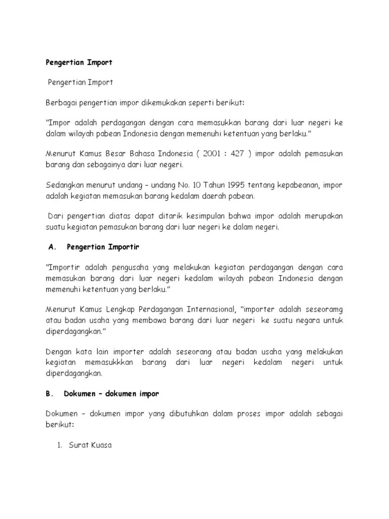 Pengertian Import | PDF