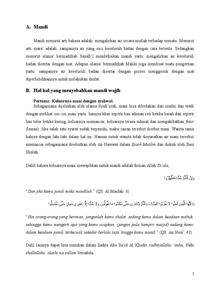 Makalah Mandi | PDF | Agama & Spiritualitas