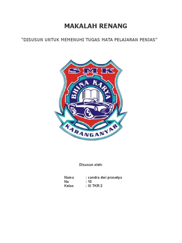 Yuk Baca Contoh Cover Makalah Renang 