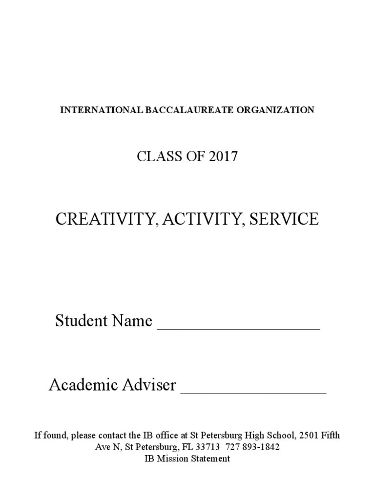 An Overview Of The International Baccalaureate Diploma Programme's Creativity, Activity, And ...