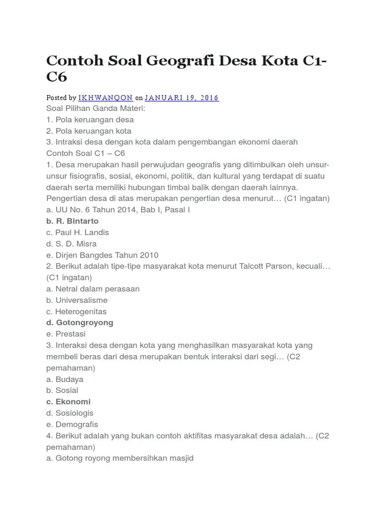 Contoh Soal Biologi C1 Sampai C6 Guru Paud